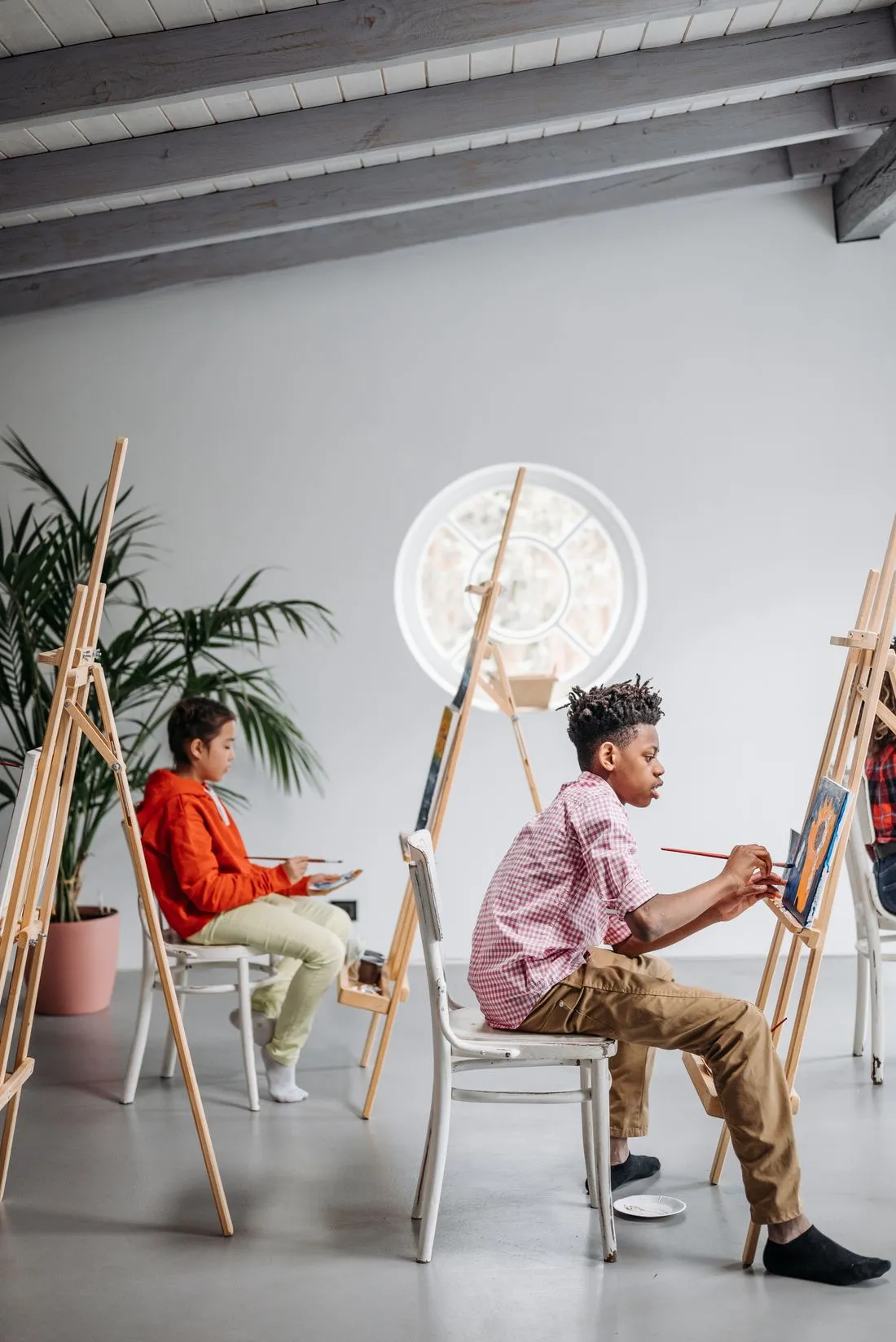 Painting at easels